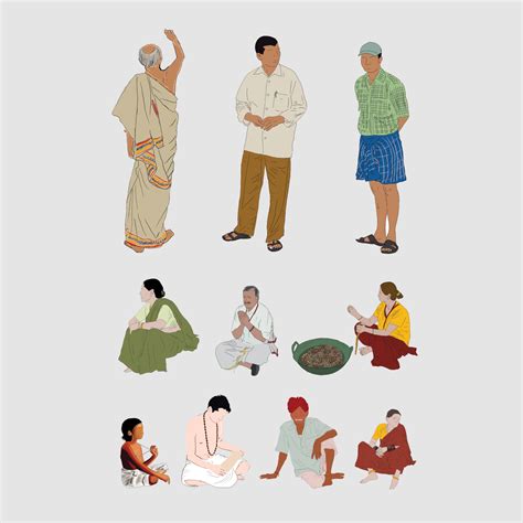 Humans of the Village - Indian People (10 PNG) | Indian people, People illustration, People cutout
