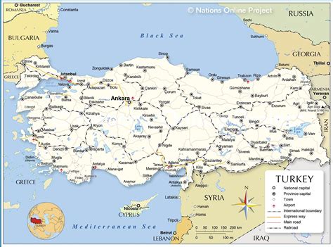 Zemljevid Turčija in okoliških državah Turčija države zemljevid