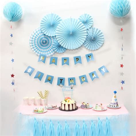 Buy 12pcs Set Blue Theme Kids Happy Birthday Kit Baby