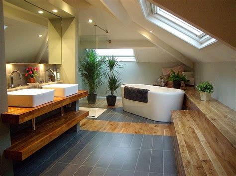 If the room is large enough, some designers place the bed at an angle to visually break up the long rectangle. 21 Beautiful Bathroom Attic Design Ideas & Pictures