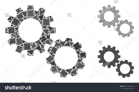 Gears Composition Of Irregular Pieces In Various Royalty Free Stock