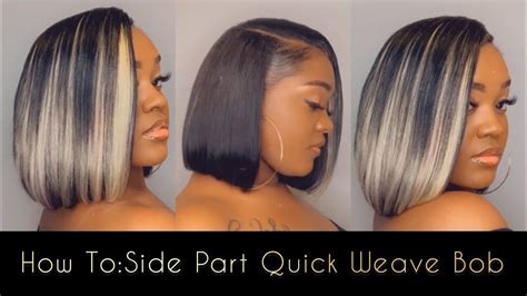 How To Side Part Quick Weave Bob Highly Requested Step By Step Hair