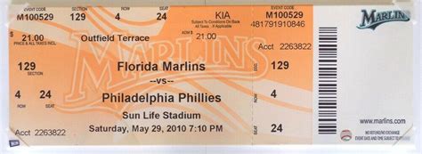 Philadelphia Phillies May 29 2010 Mega Ticket Lithographs Posters