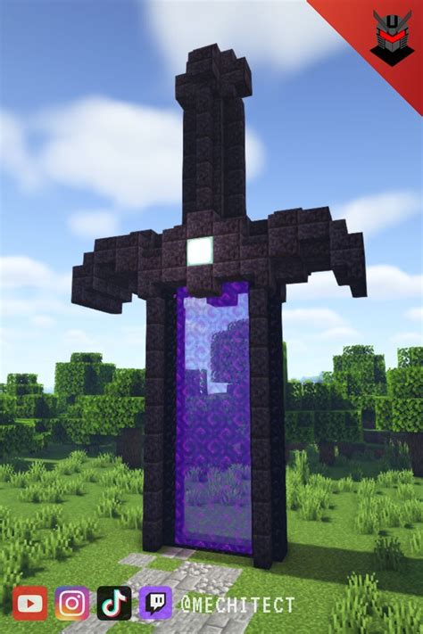 Minecraft How To Build A Nether Sword Portal Tutorial This Video