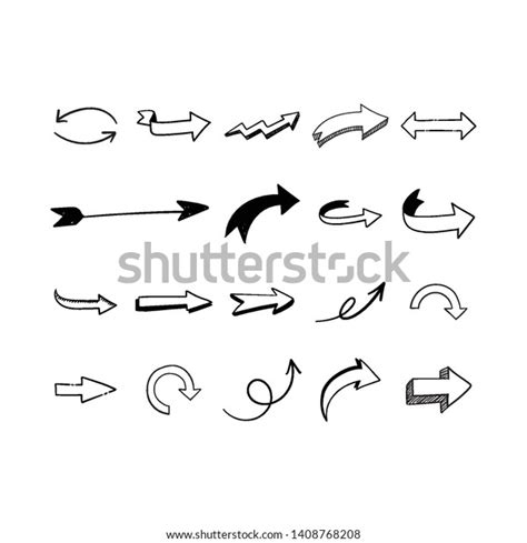 Arrow Doodles Set Hand Drawn Sketch Stock Vector Royalty Free