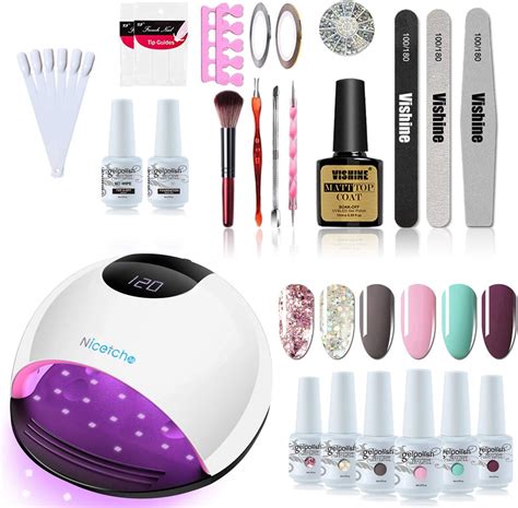 Vishine Led Uv Gel Nail Lamp Set 72w Gel Nail Dryer Professional