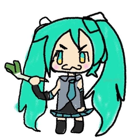 Hatsune Miku With A Leek By Blue 981 On Newgrounds