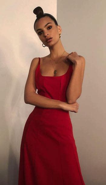 Dress Emily Ratajkowski Model Off Duty Red Red Dress Instagram Wheretoget