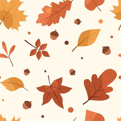 Premium Vector Pattern With Different Autumn Leaves And Acorn