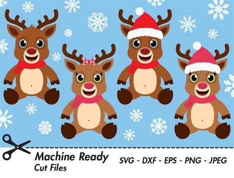 Reindeer Clipart Svg - 490+ File for DIY T-shirt, Mug, Decoration and