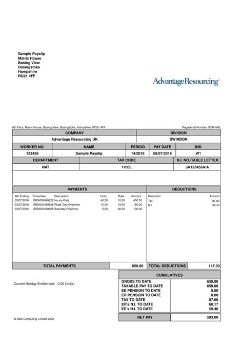 Why don't you consider picture above? Payslip Templates | 28+ Free Printable Excel & Word ...