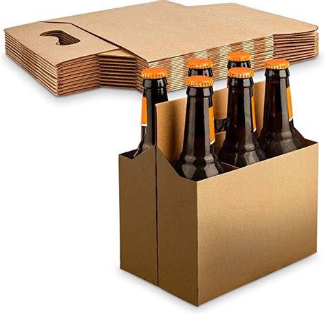 6 Bottle Holder Kraft Cardboard 12 Oz Beer Or Soda Bottle