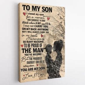 To My Son I Closed My Eyes For A Moment And Suddenly A Man Stands Framed Canvas Wall Decor