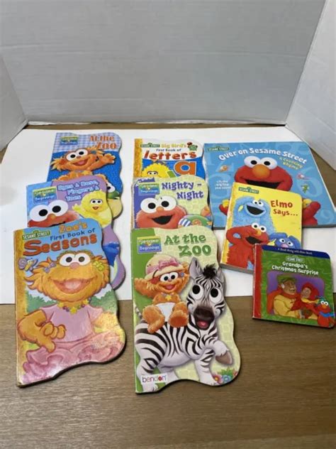 Sesame Street Board Books Lot Of 9 Early Learning Abc 123 700 Picclick