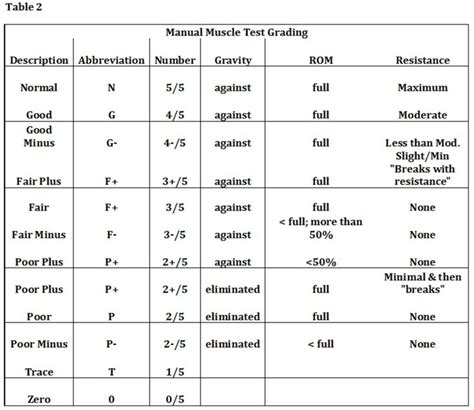 Mmt Grading Chart 1454×1260 Physical Therapy Pinterest