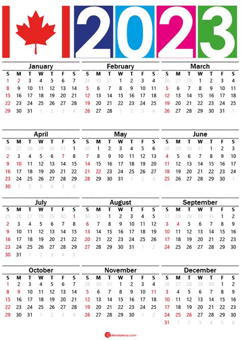 Free Printable 2023 Calendar With Canadian Holidays Printed Calendar