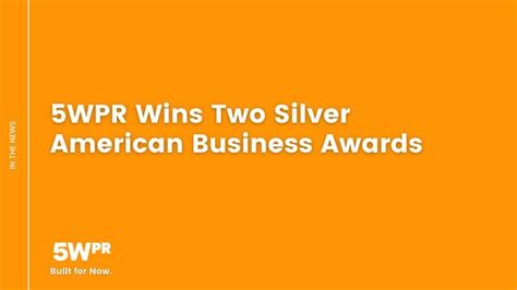 5wpr Wins Two Silver American Business Awards Business Awards