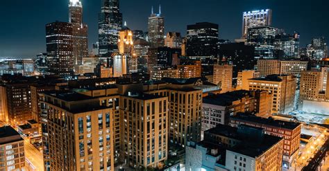 Photo Of Chicago Cityscape At Night · Free Stock Photo