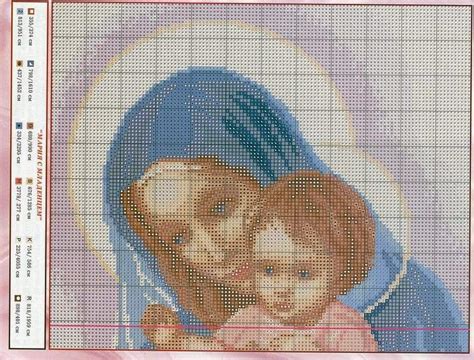 Hobby lavori femminili ricamo uncinetto maglia Schema punto croce Madonna con Gesù