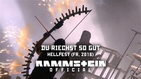 Rammstein Performs Du Riechst So Gut With A Flaming Bow More Treadmills