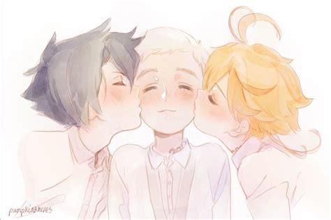 Kisses Emma Norman And Ray Yakusoku No Neverland Credits To