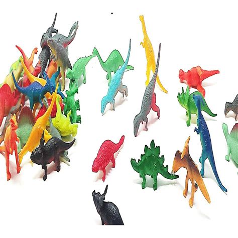 Play Kreative Vinyl Mini Dinosaurs 72 Pack Plastic Mini Educational