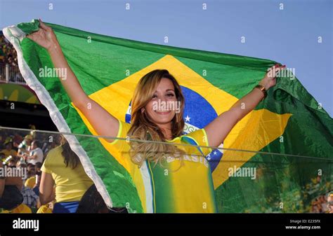 Brazil Fans Bra June 12 2014 Football Soccer Fifa World Cup