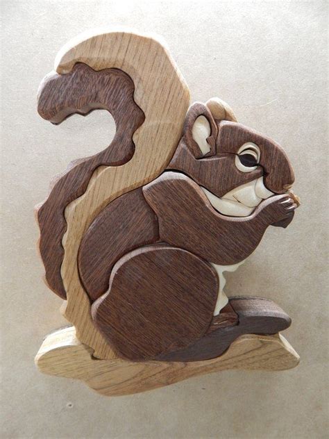 Squirrel Wood Intarsia Wall Hanging Handcrafted Scroll Saw Etsy