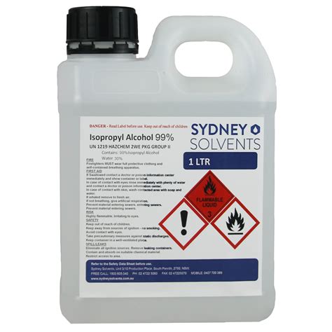 Isopropyl Alcohol Ipa Isopropanol 99 1 Litre Sydney Solvents