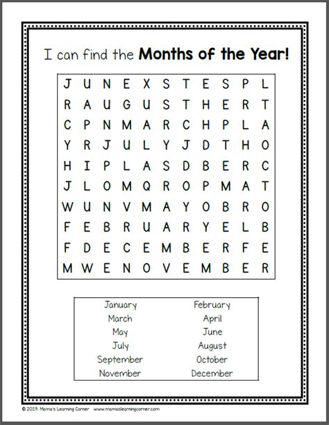 Months Of The Year Worksheets For Kindergarten Pdf Unjumble The