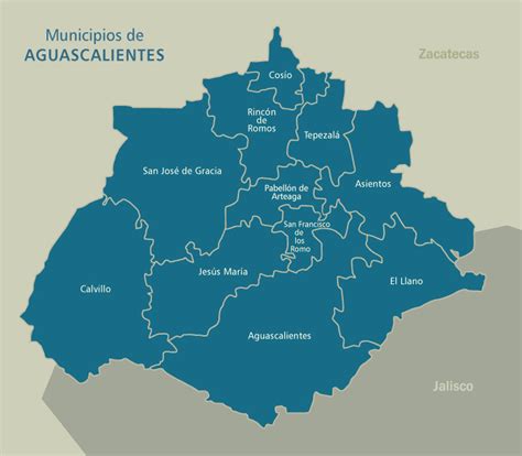 Mapa Del Estado De Aguascalientes Con Municipios Mapas Para Images