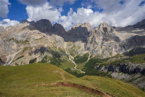 View Of The Marmolada Massif Near Val Contrin Dolomites Stock Image