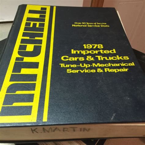 Mitchell Service And Repair Manual 1978 Imported Cars And Trucks Tune Up Ebay