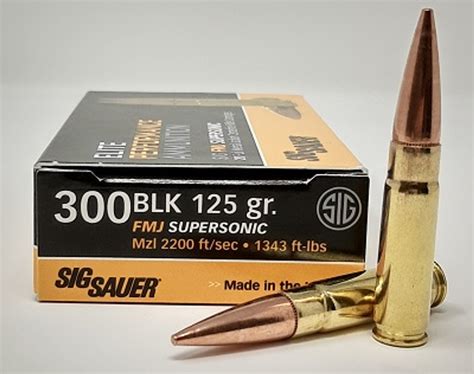 Sig Sauer 300 Blackout Ammunition E300b120 125 Grain Full Metal Jacket