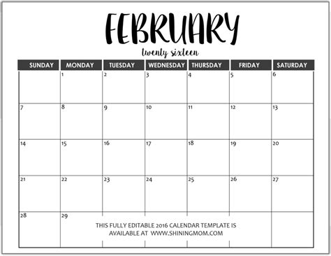 Free Editable Downloadable Monthly Calendars 2022 Printable