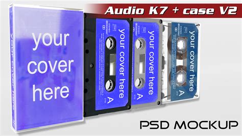 Free box mockups for everyone with this generous freebie! audio cassette + case mock-up.psd by staiff on DeviantArt