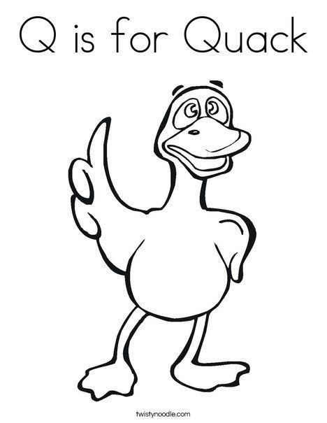 Printing the pdf of this english coloring page will produce the best results. Q is for Quack Coloring Page - Tracing - Twisty Noodle ...