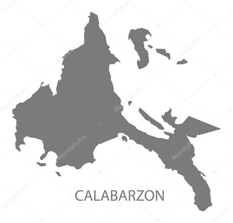 The region comprises five provinces: Calabarzon Philippines Map grey — Stock Vector ...