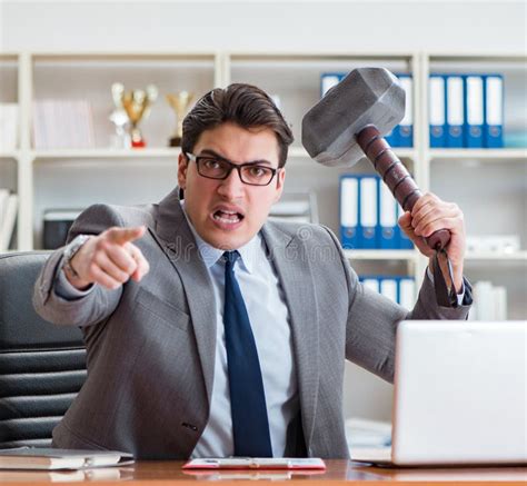 Angry Aggressive Businessman In The Office Stock Photo Image Of