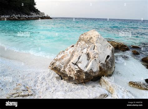 Marble Beach Isle Of Thassos Greece Stock Photo Alamy
