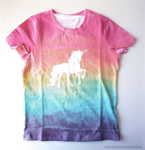 Diy Unicorn Shirt Made With Vinyl And Fabric Spray Paint Fabric Paint