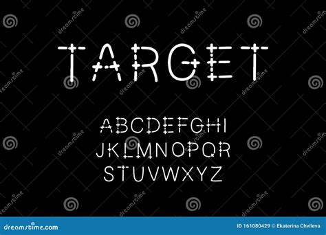 Target Hand Drawn Vector Type Font In Cartoon Comic Style Stock