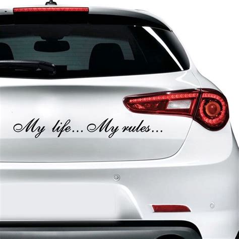 car sticker funny vinyl my life my rules decal motorcycle stickers car styling 60 8 5cm in