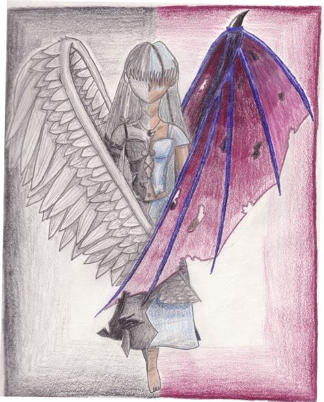 Anime Girl Half Angel Half Demon