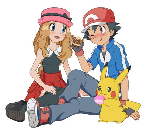 Amourshipping Satoshi And Serena Poffles By Lunariasu On Deviantart