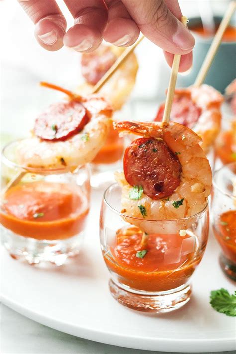 Oct 15, 2012 · i cannot wait to try the recipe below. Grilled Shrimp and Chorizo Appetizers | Gourmet appetizers, Roasted pepper soup, Stuffed pepper soup