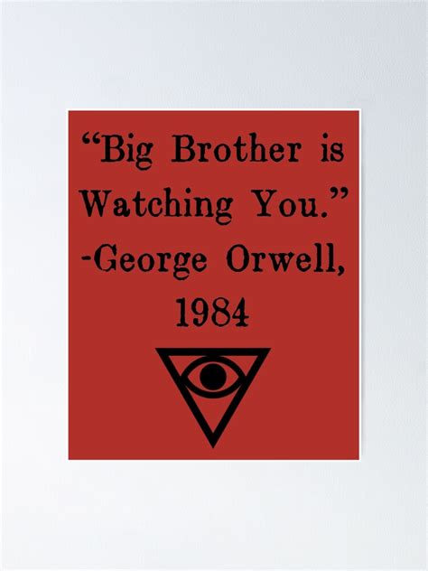 Big Brother Is Watching You George Orwell Shirt Poster By