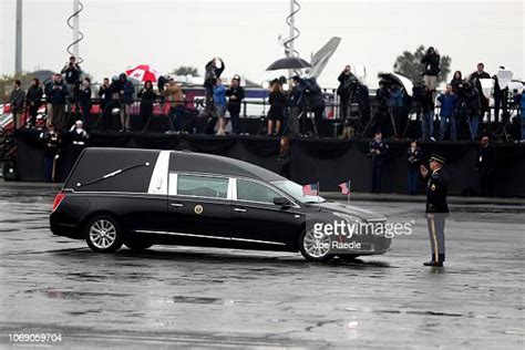 The Hearse Carrying The Casket Of Former President George Hw Bush