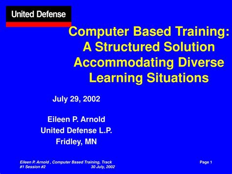 Ppt Computer Based Training A Structured Solution Accommodating