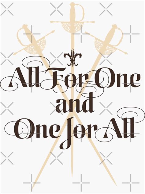 All For One And One For All Sticker For Sale By Cathelms Redbubble